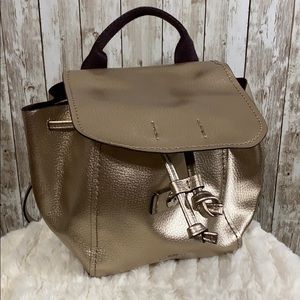 Authentic Gold Metallic Coach Mini Backpack NWOT